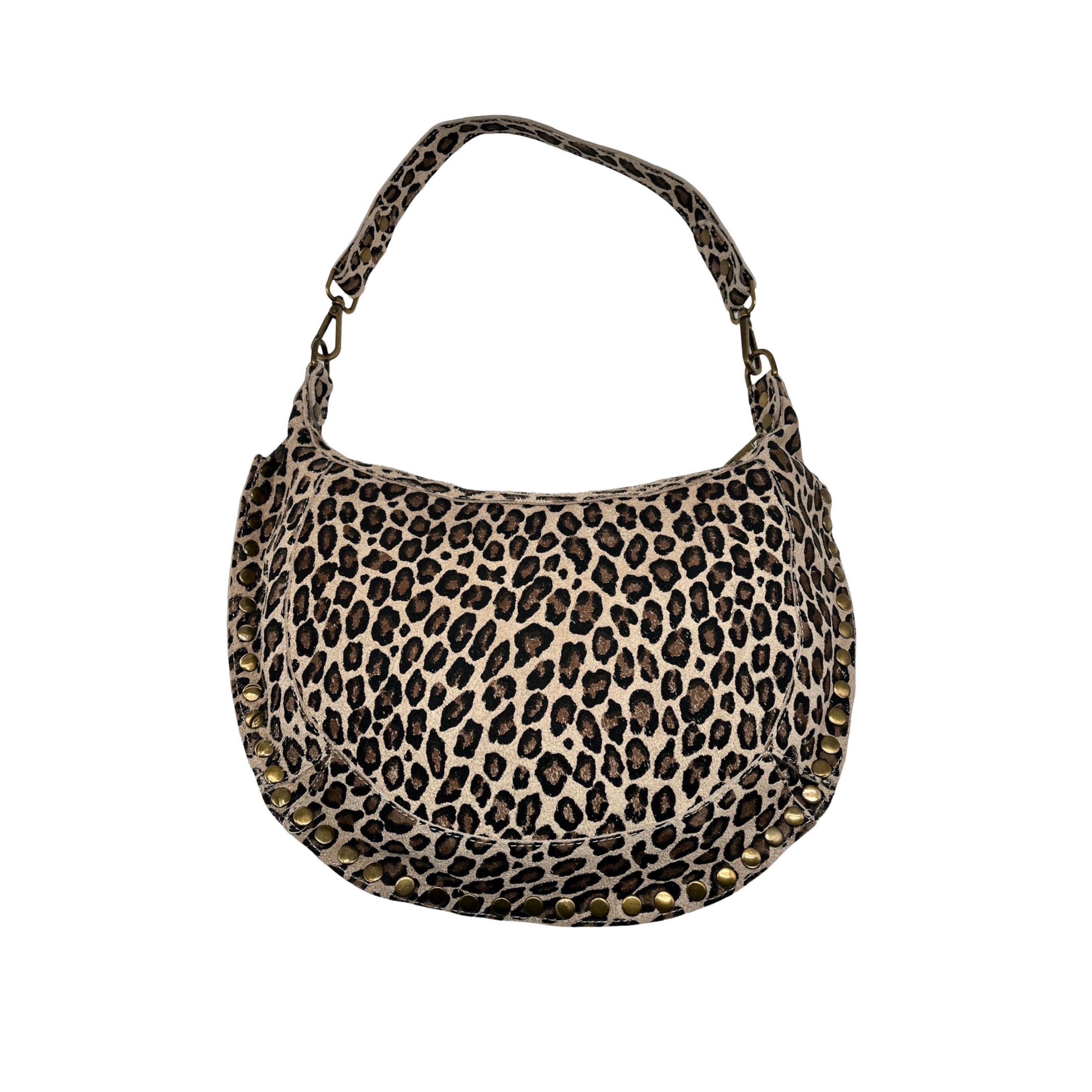 SAC EPAULE CUIR LEOPARD CLOUDINE