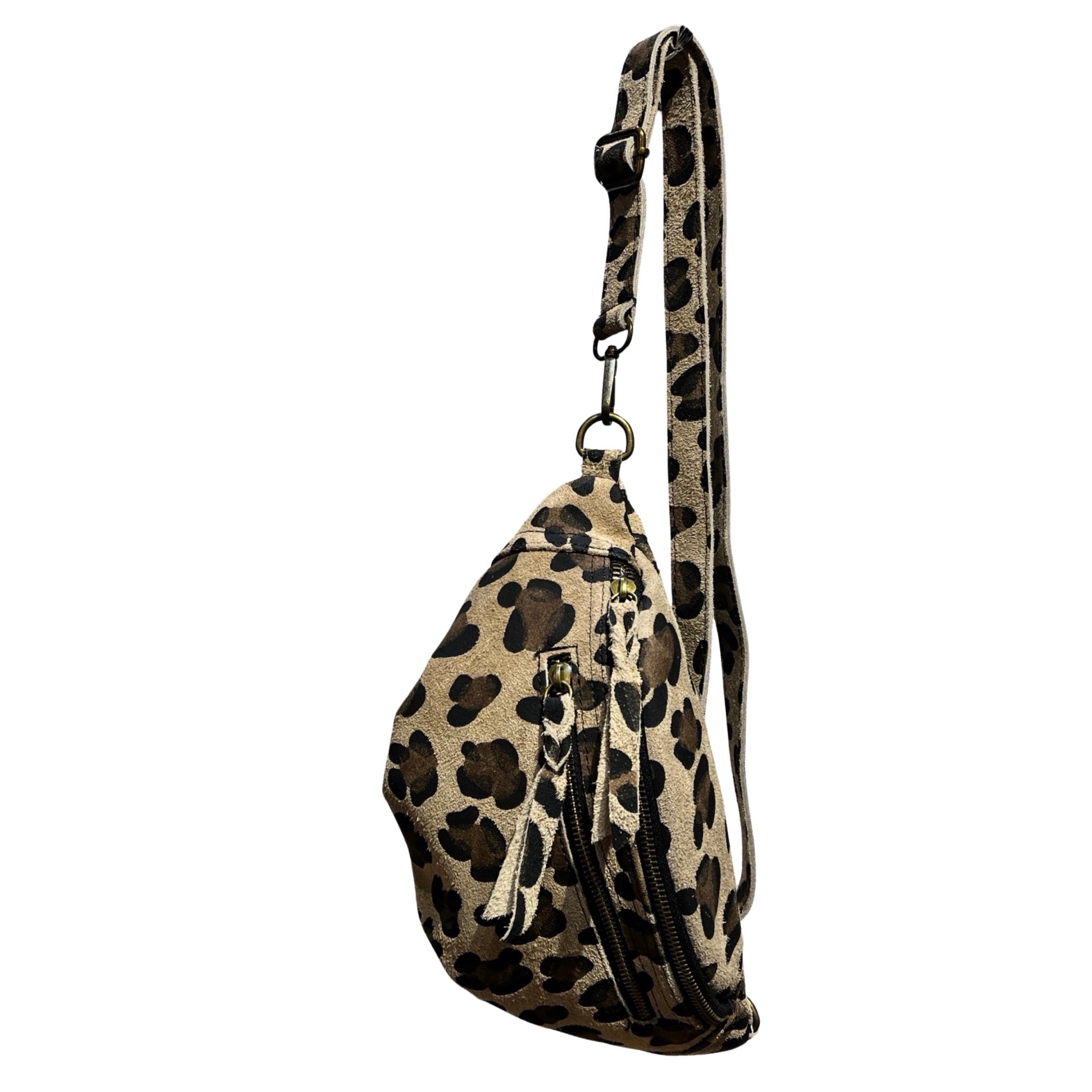 SAC BANANE CUIR IMP LEOPARD