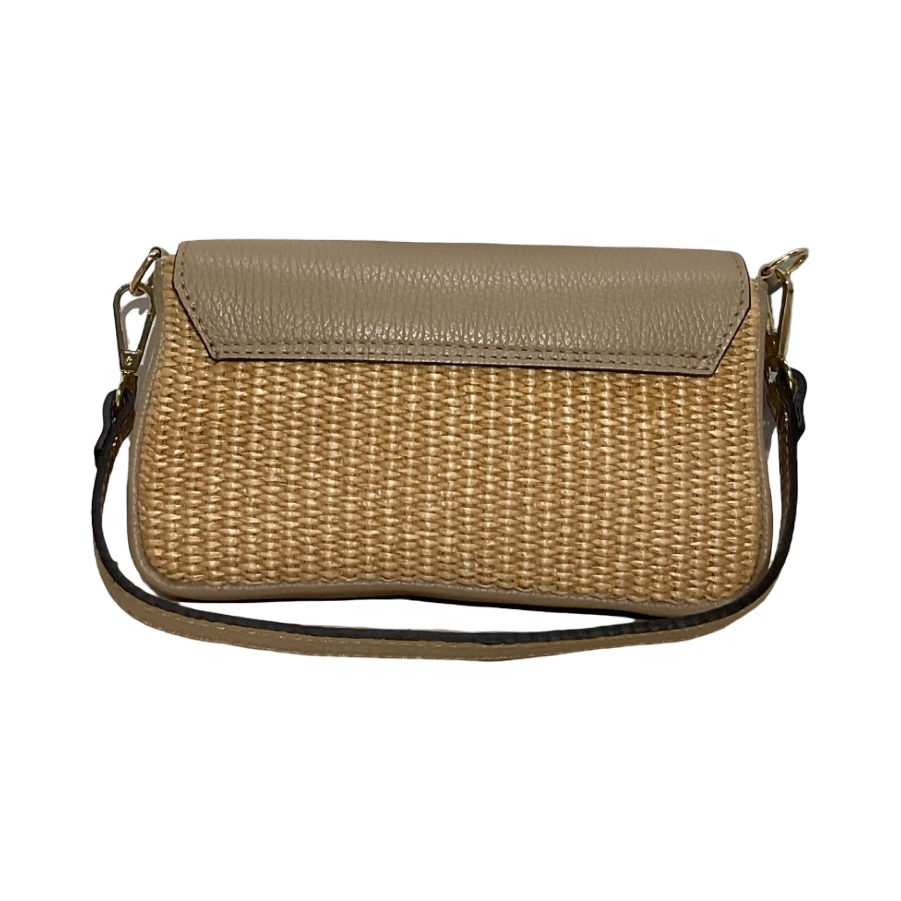 SAC POCHETTE CUIR RAPHIA CHLOE