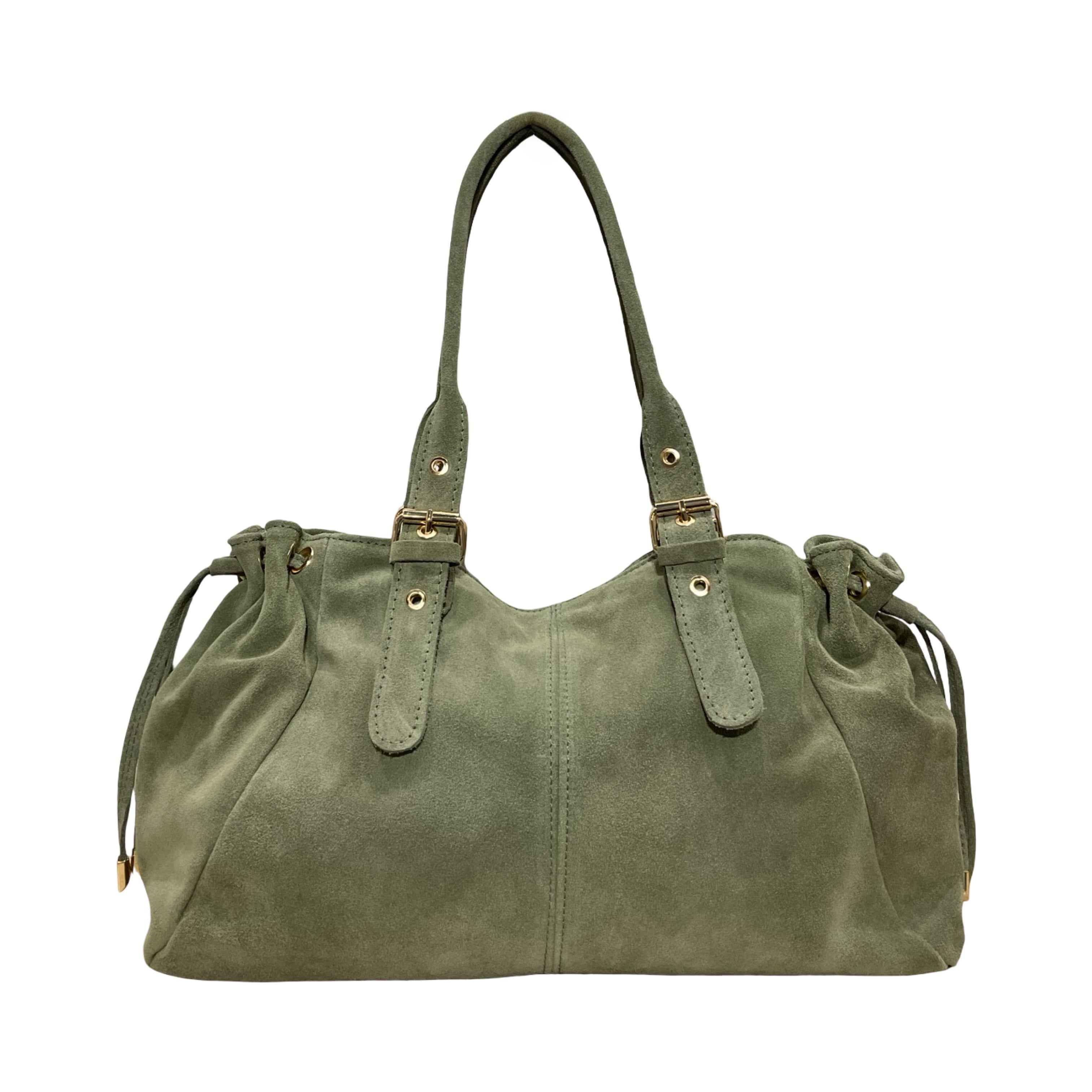 SAC CUIR SUEDE LACET L