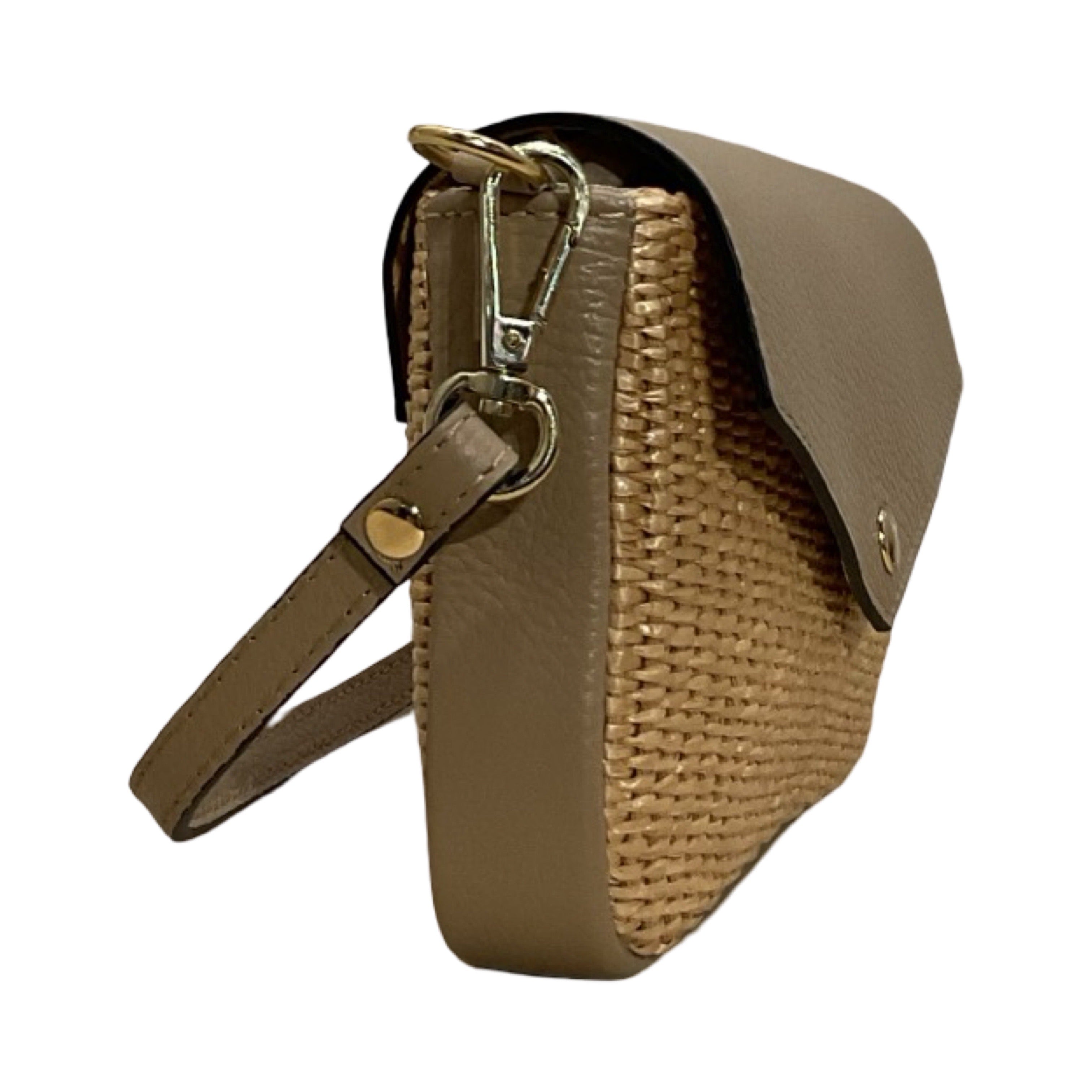 SAC POCHETTE CUIR RAPHIA CHLOE