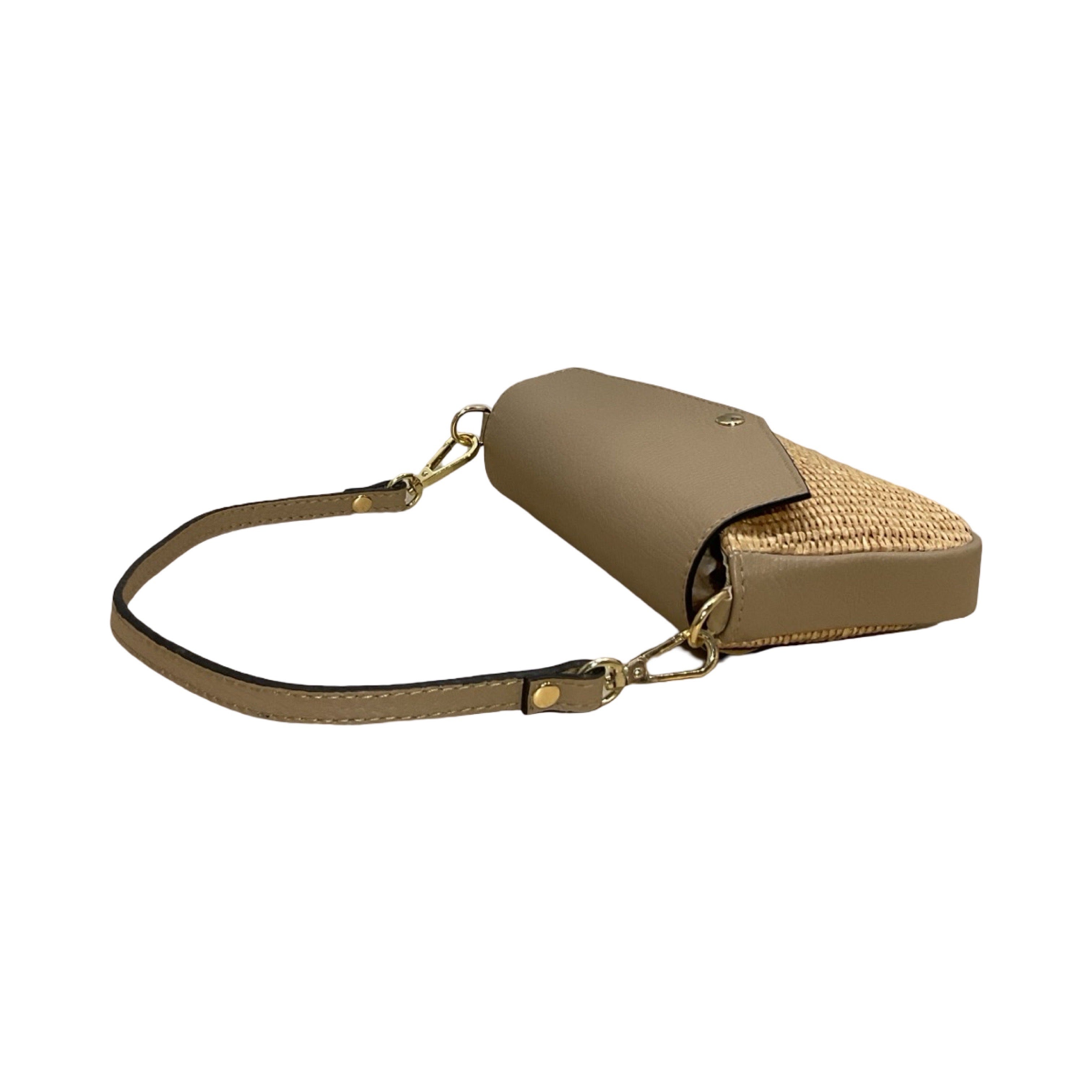 SAC POCHETTE CUIR RAPHIA CHLOE