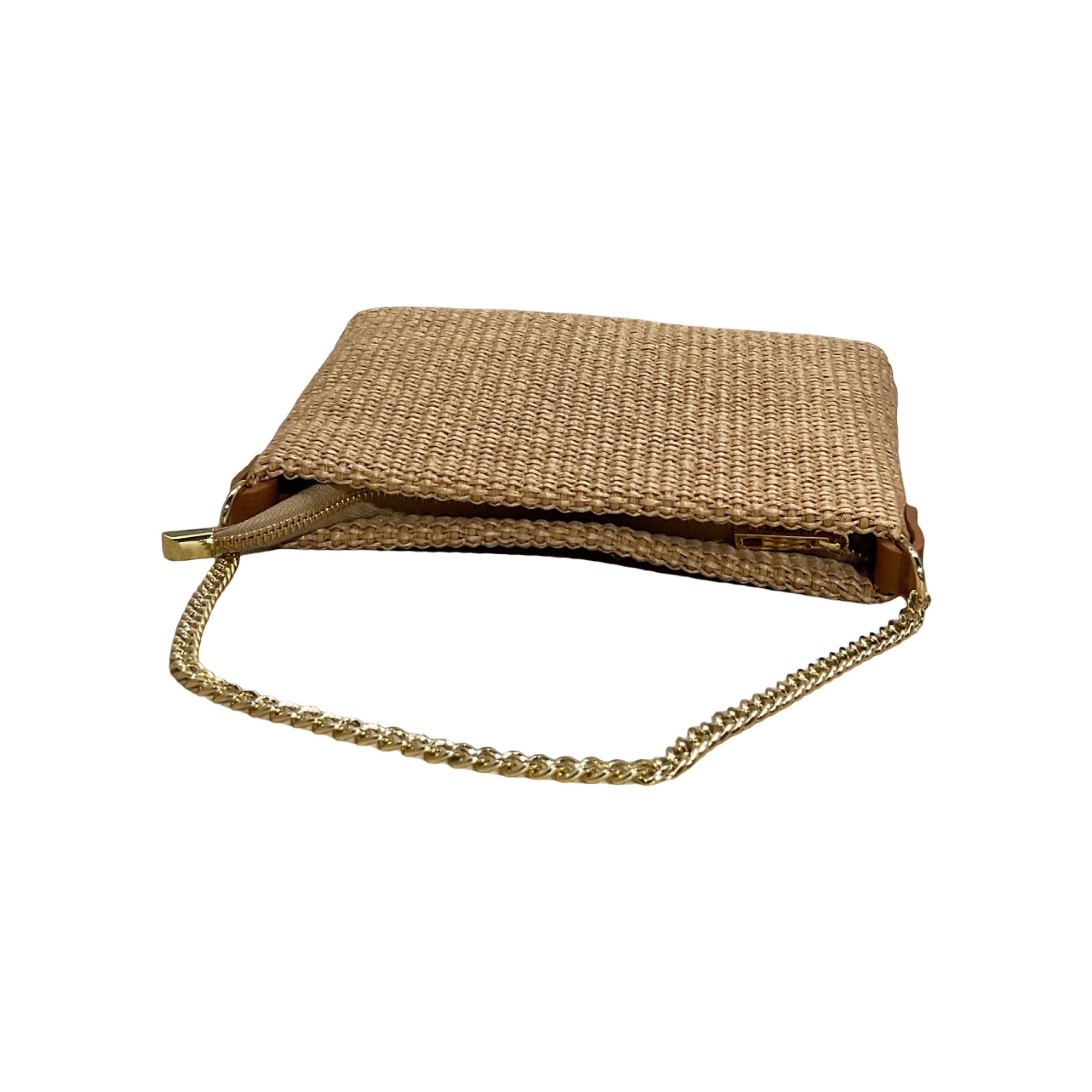 POCHETTE CHAÎNE RAPHIA