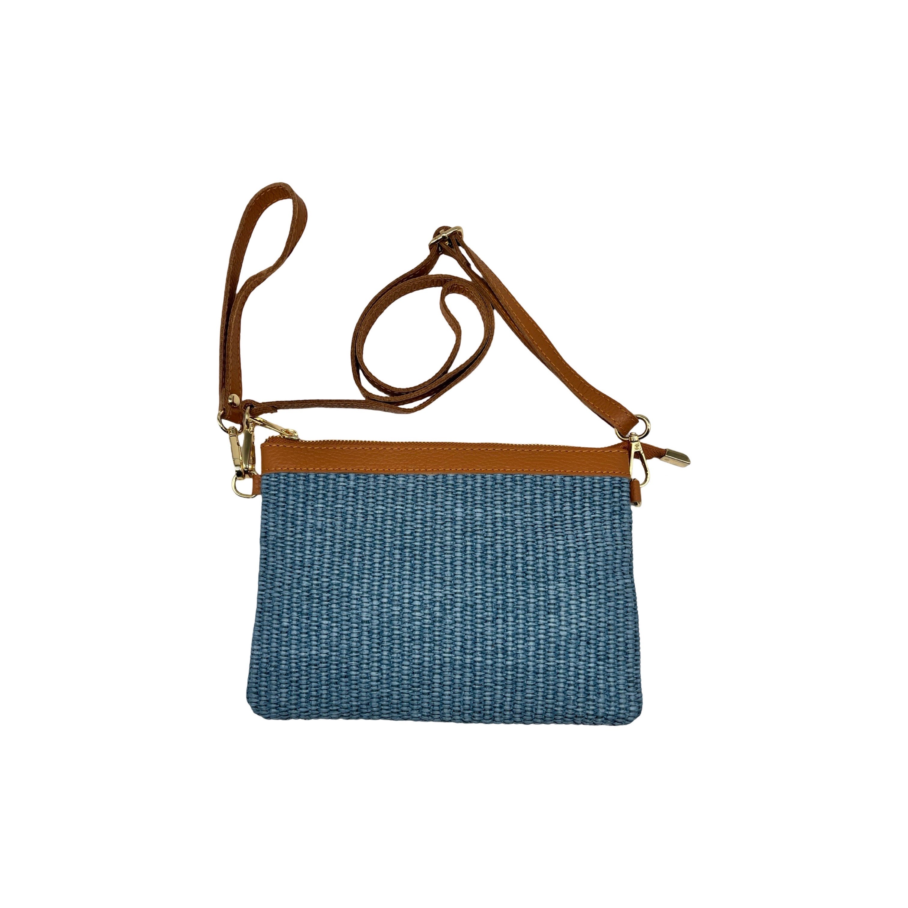 POCHETTE RAPHIA RAPHIA GARNI CUIR