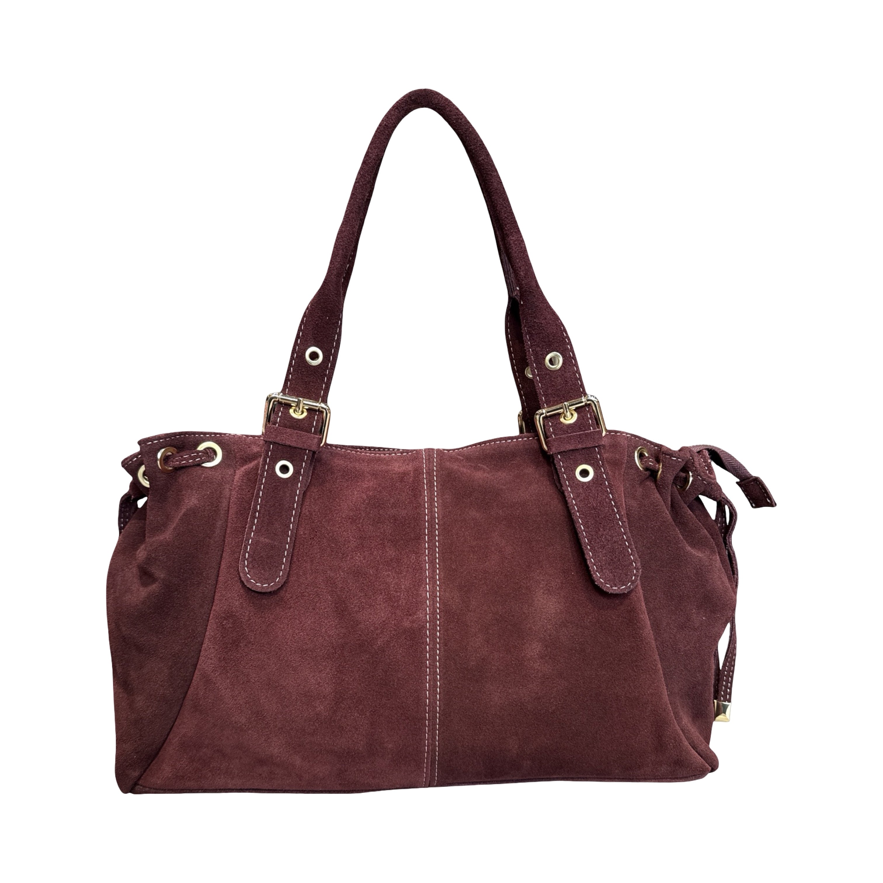 SAC CUIR SUEDE LACET L