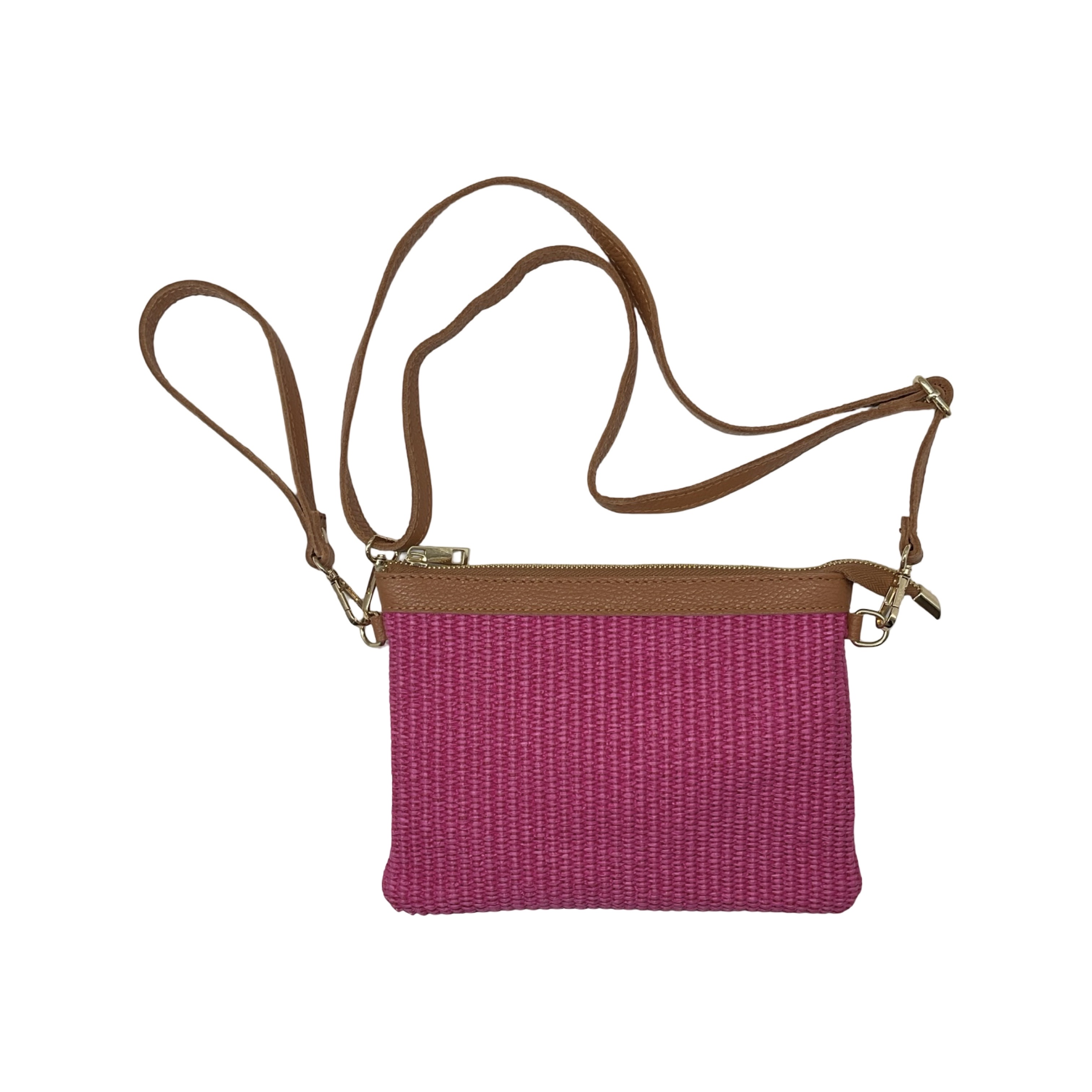 POCHETTE RAPHIA RAPHIA GARNI CUIR