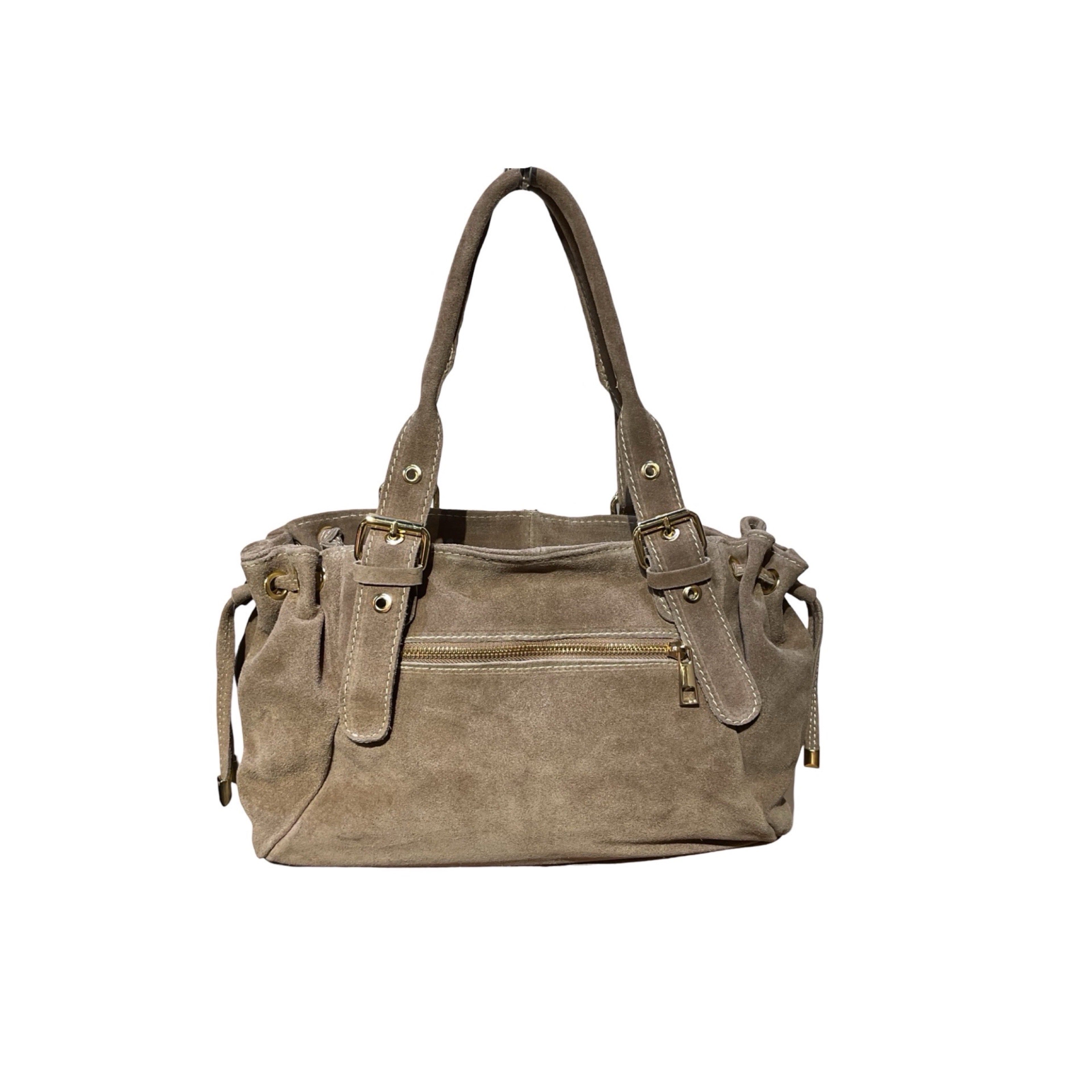 SAC CUIR SUEDE LACET S