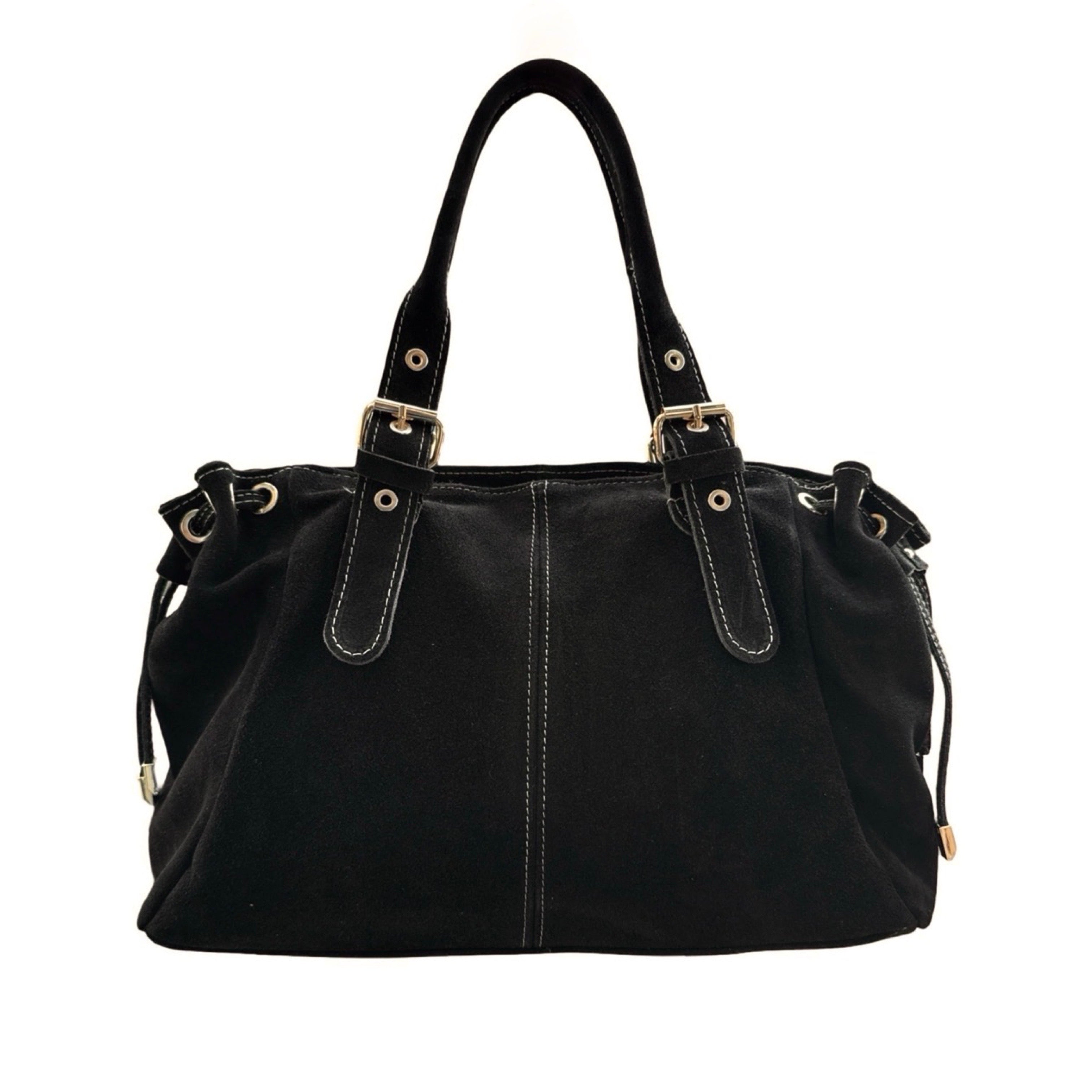 SAC CUIR SUEDE LACET L