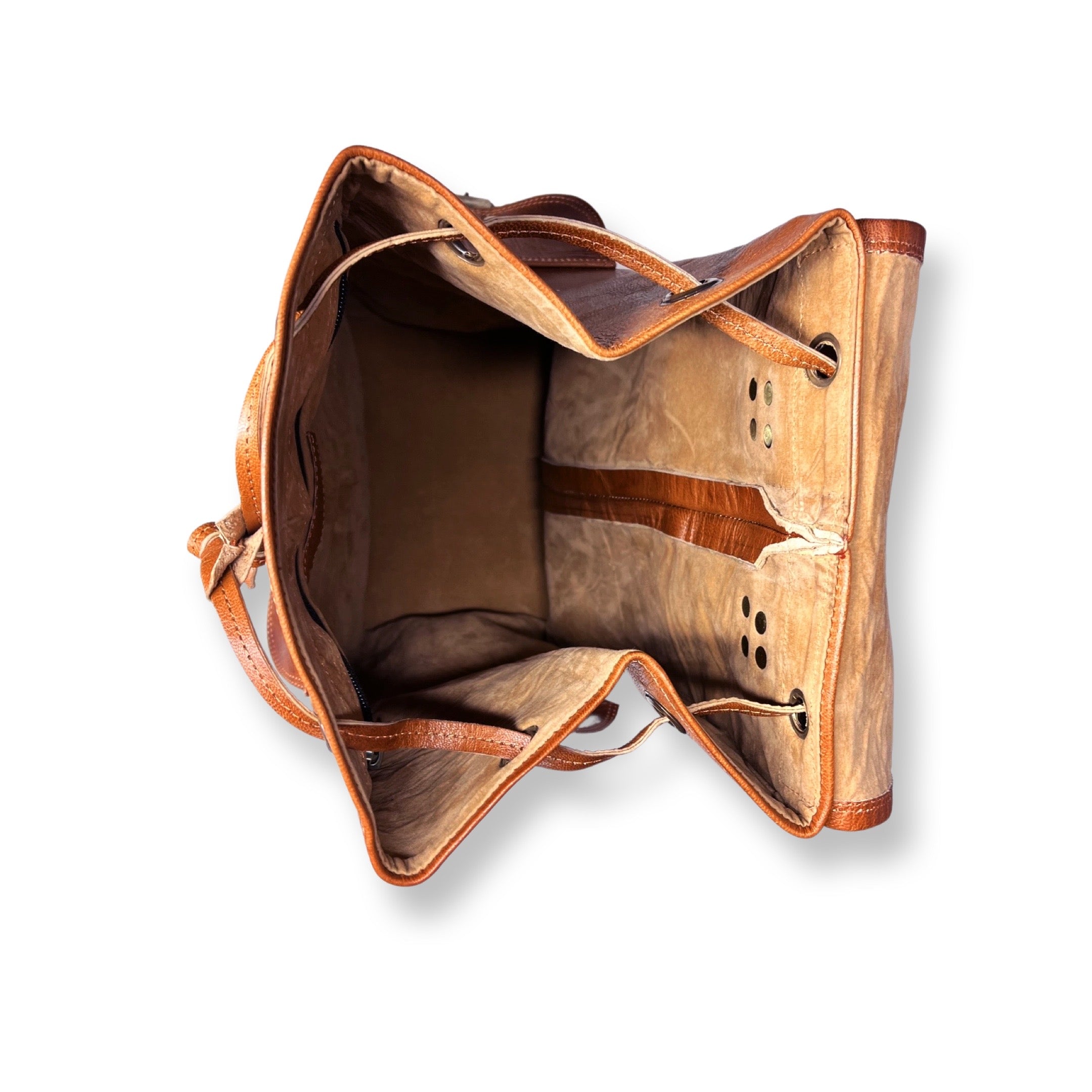 Sac à dos style vintage en cuir de chèvre véritable Jean