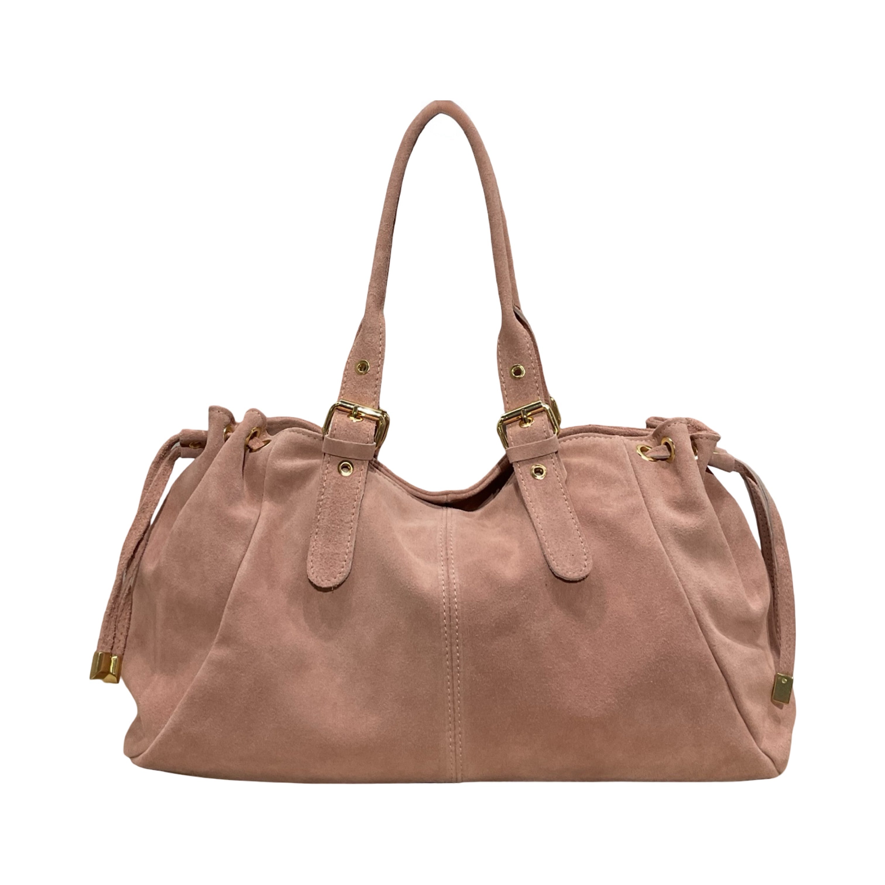 SAC CUIR SUEDE LACET L