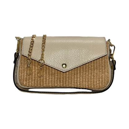 SAC POCHETTE CUIR RAPHIA CHLOE