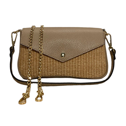SAC POCHETTE CUIR RAPHIA CHLOE