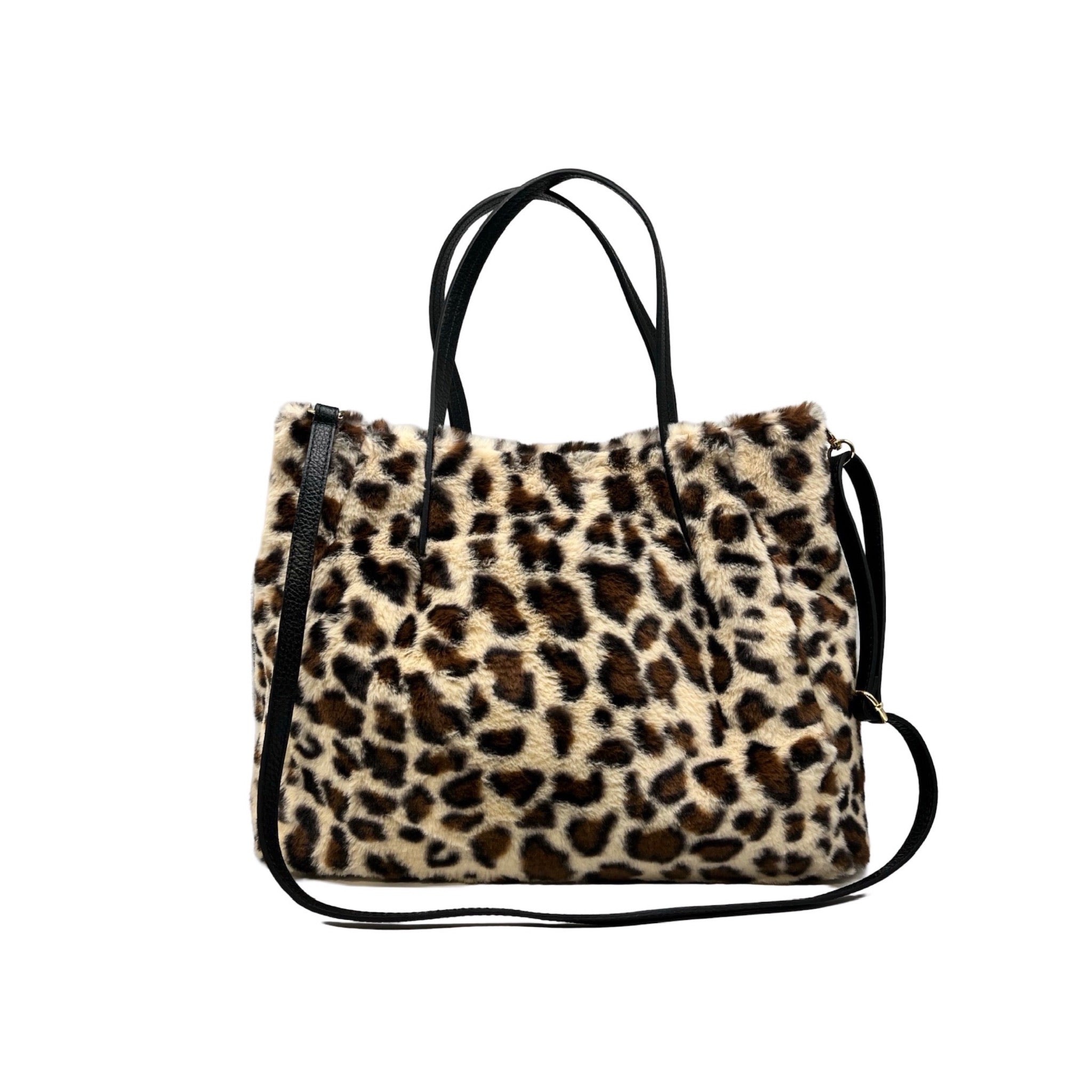 SAC FOURURE GARNI CUIR