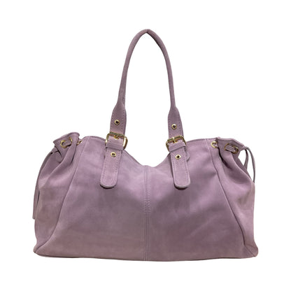 SAC CUIR SUEDE LACET L