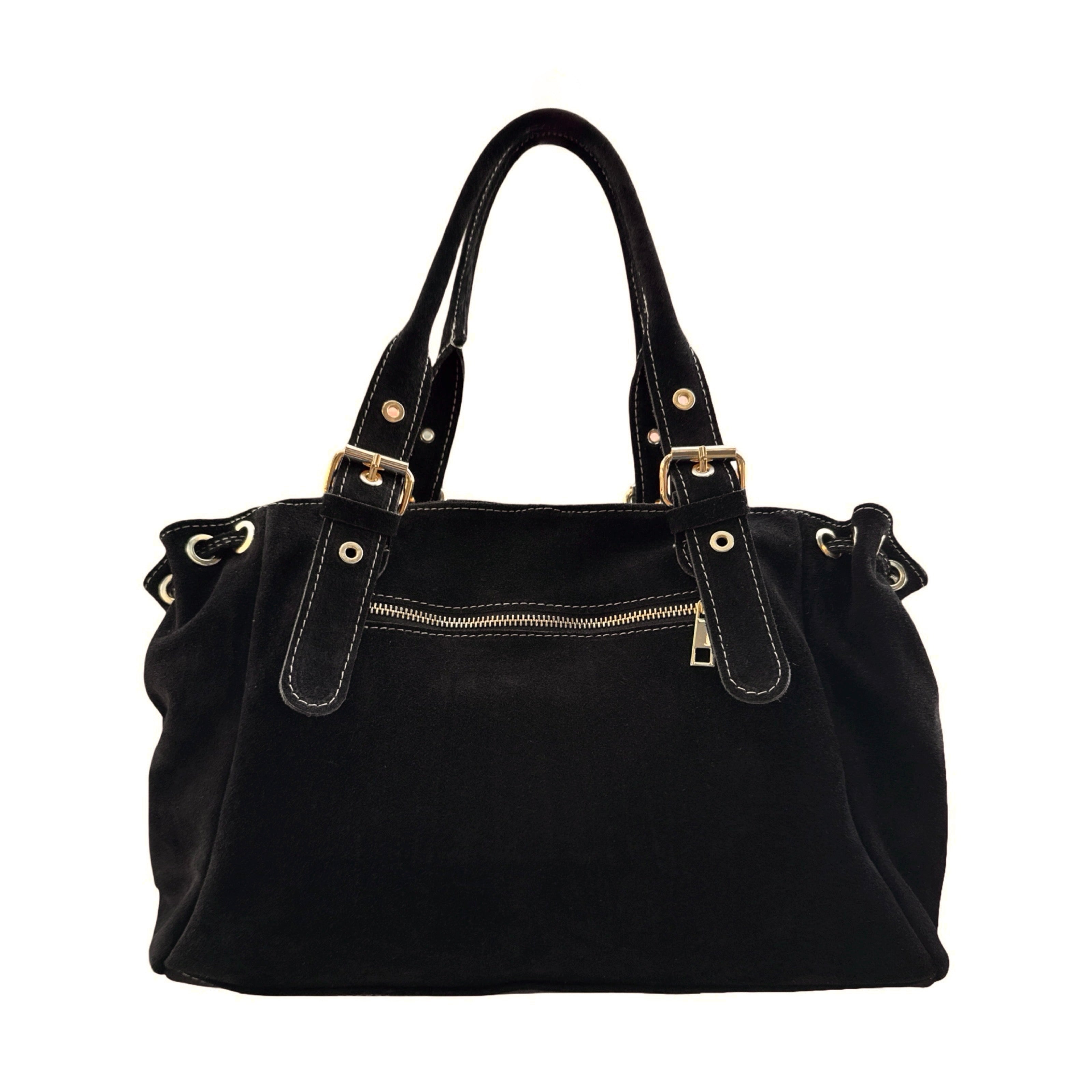 SAC CUIR SUEDE LACET L