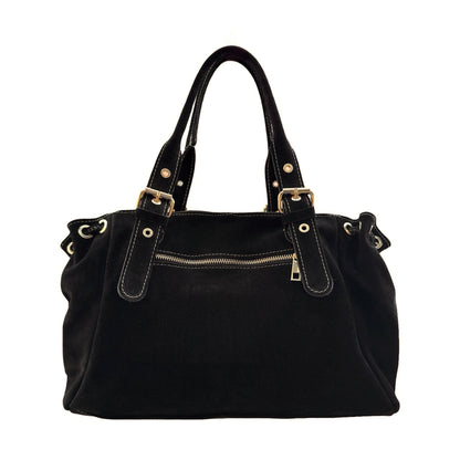 SAC CUIR SUEDE LACET L