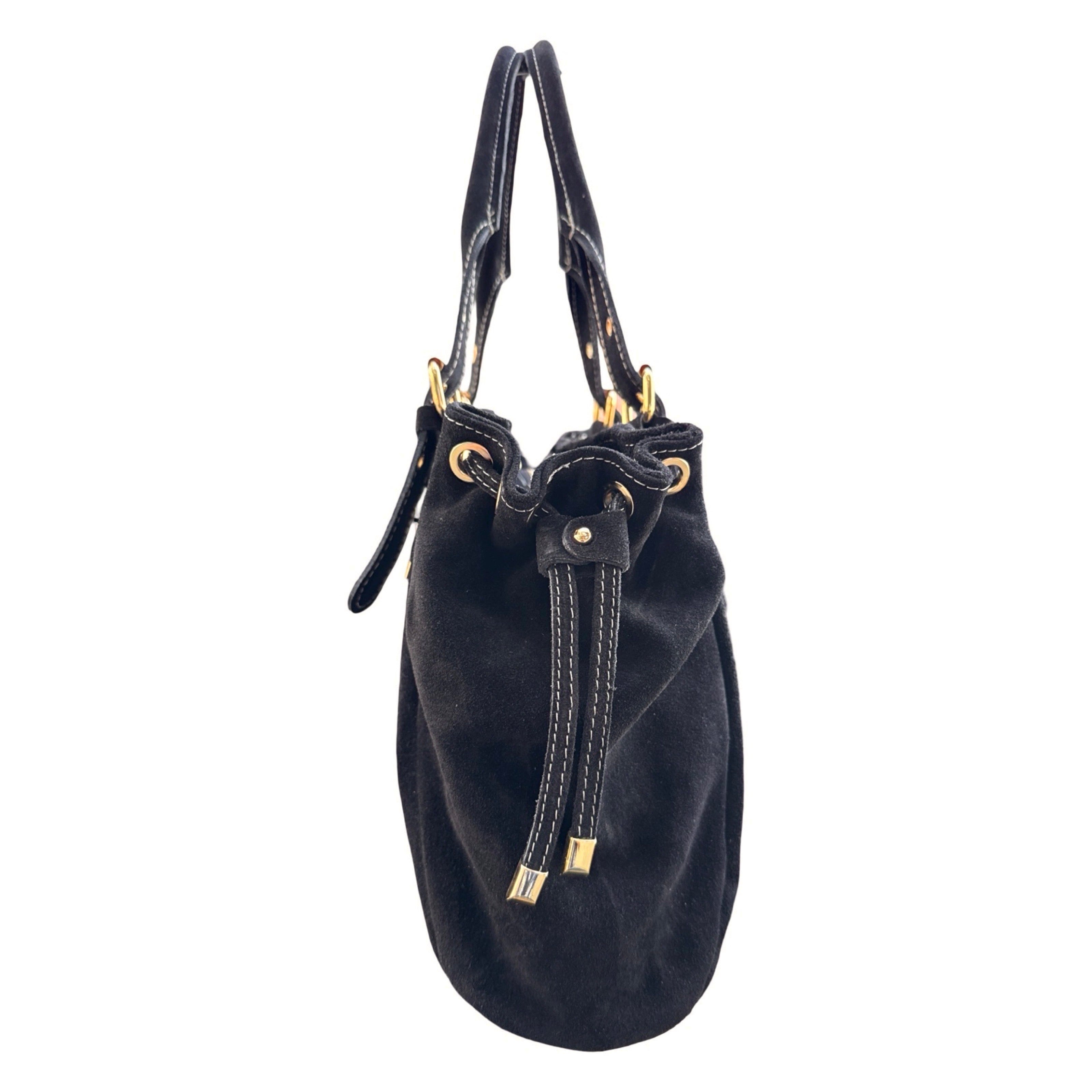 SAC CUIR SUEDE LACET L