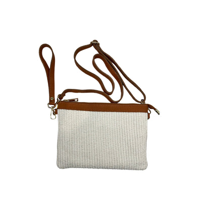 POCHETTE RAPHIA RAPHIA GARNI CUIR