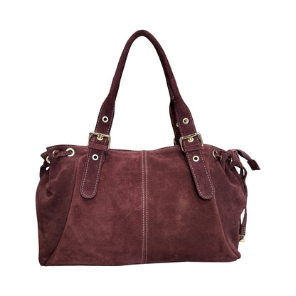 SAC CUIR SUEDE LACET L