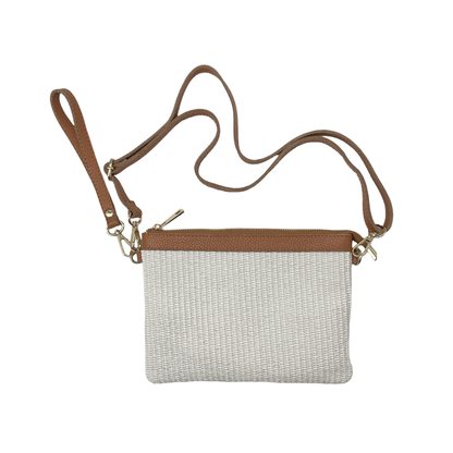 POCHETTE RAPHIA RAPHIA GARNI CUIR