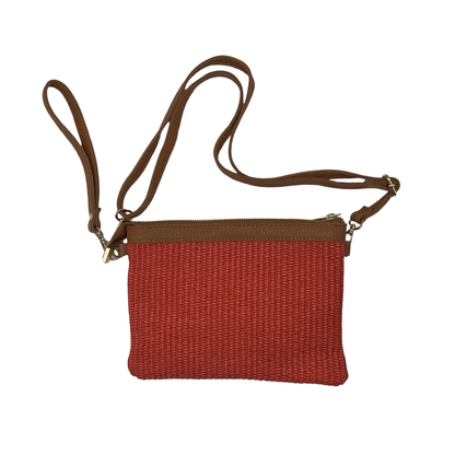 POCHETTE RAPHIA RAPHIA GARNI CUIR