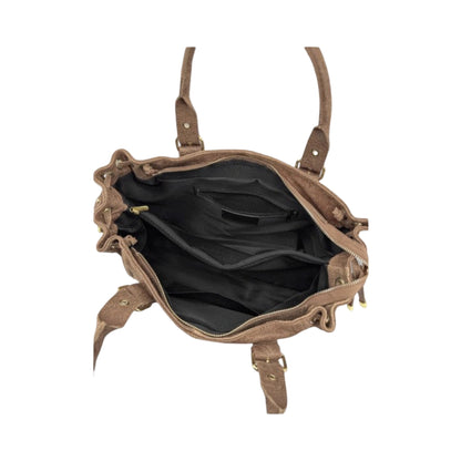 SAC CUIR BROSSE LACET L