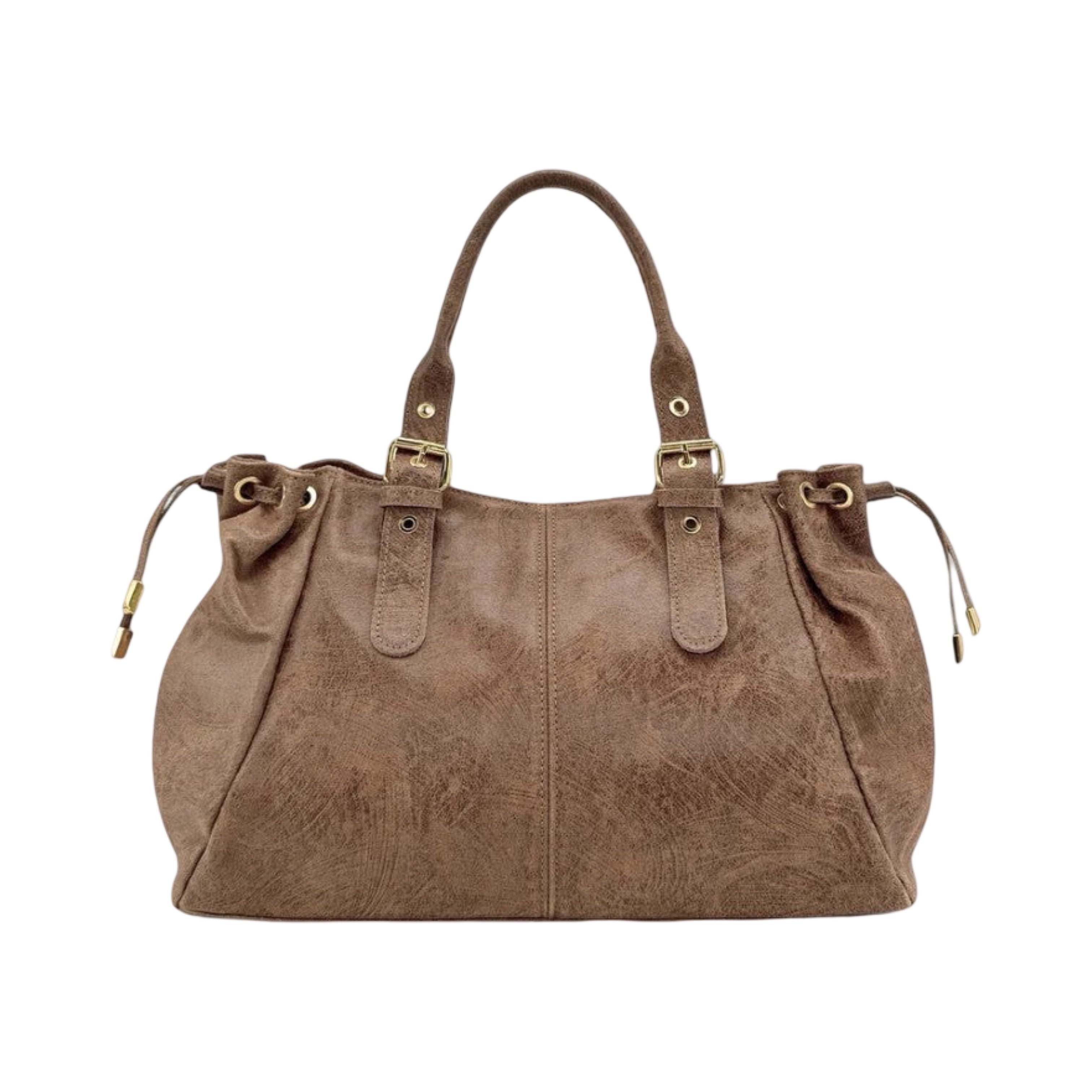 SAC CUIR BROSSE LACET L
