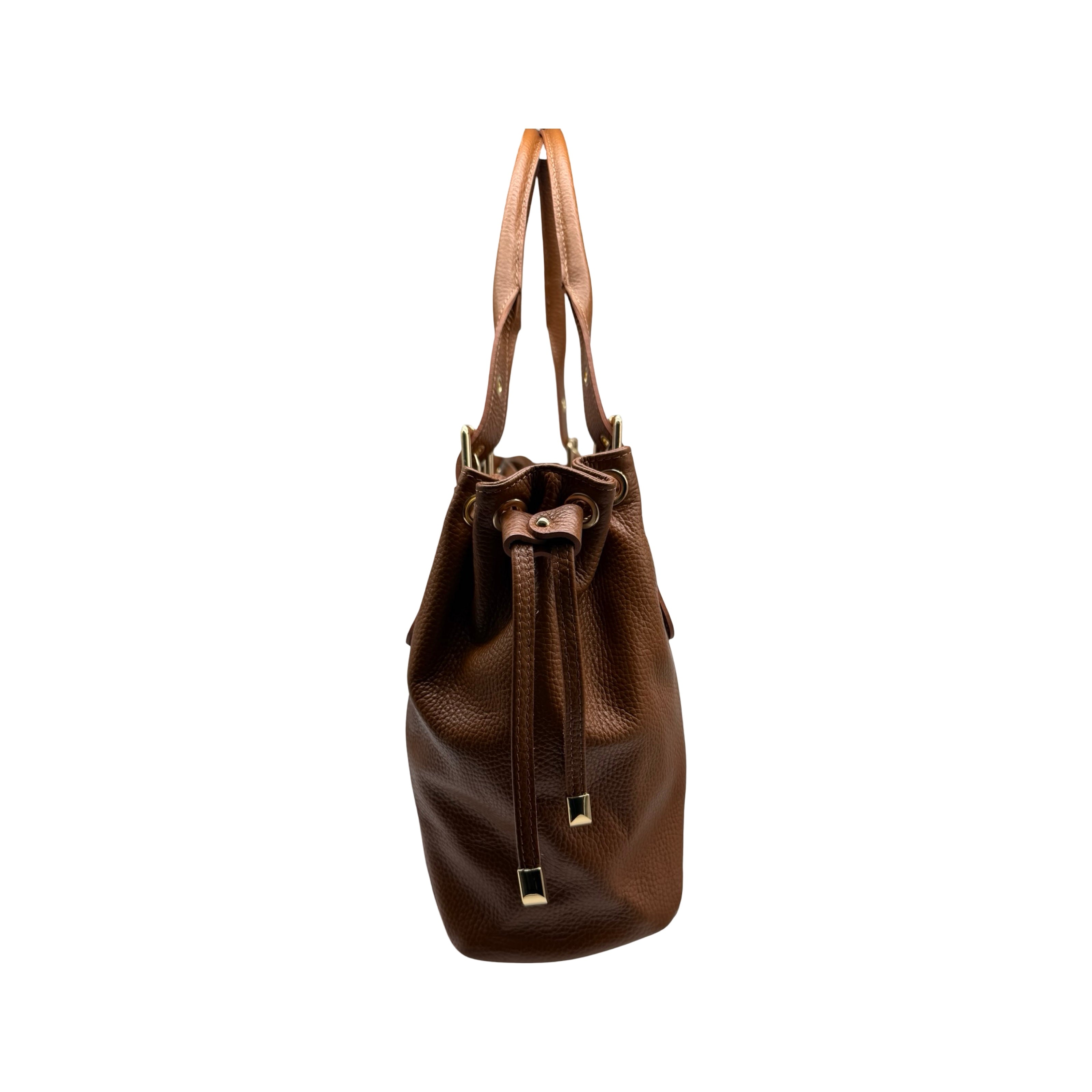SAC CUIR GRAINE LACET L