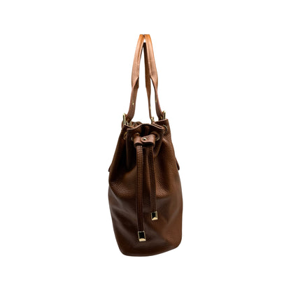 SAC CUIR GRAINE LACET L