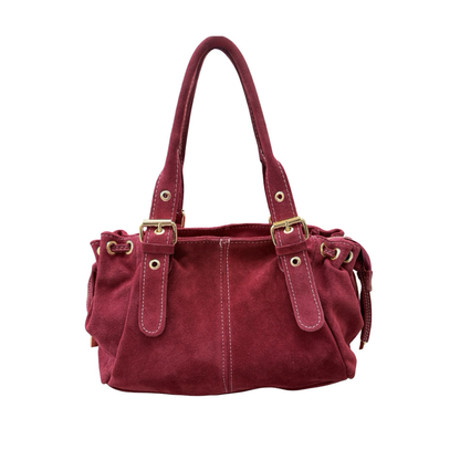 SAC CUIR SUEDE LACET S