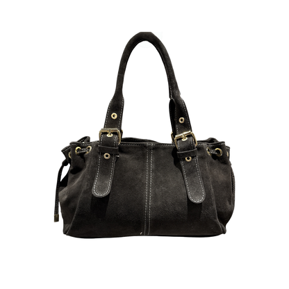 SAC CUIR SUEDE LACET S