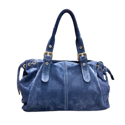 SAC CUIR SUEDE LACET L