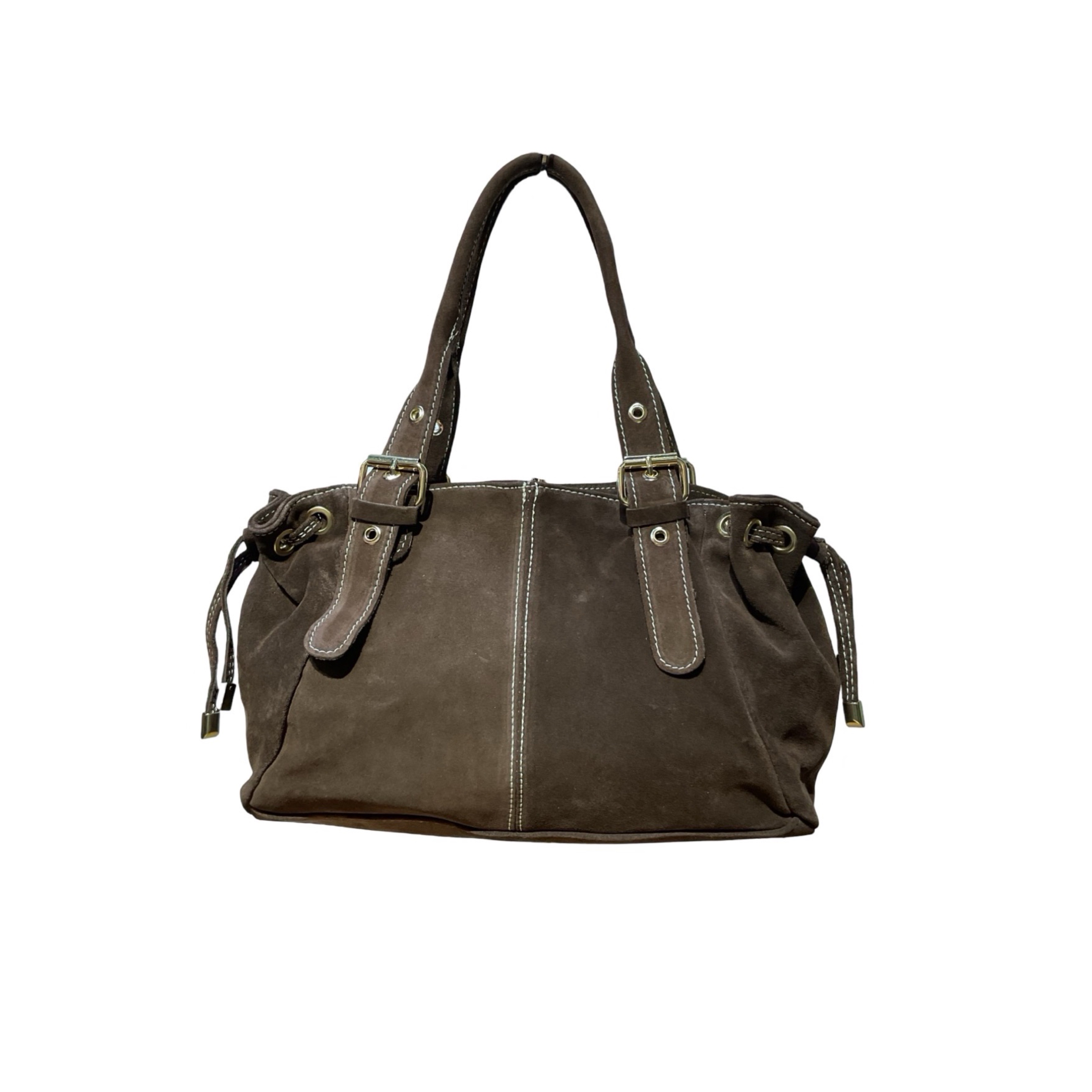 SAC CUIR SUEDE LACET S