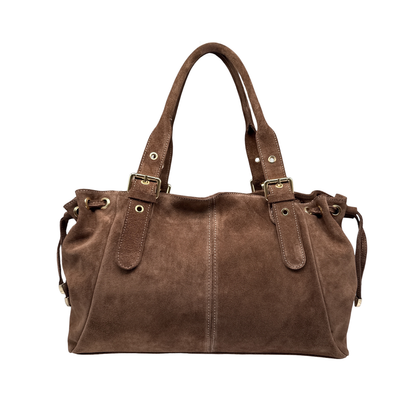 SAC CUIR SUEDE LACET L