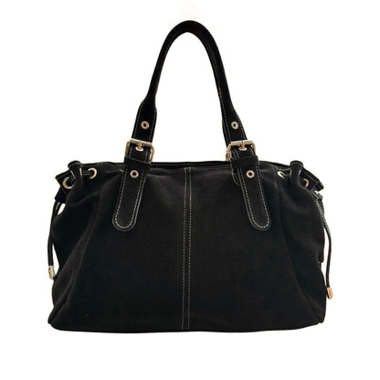 SAC CUIR SUEDE LACET L