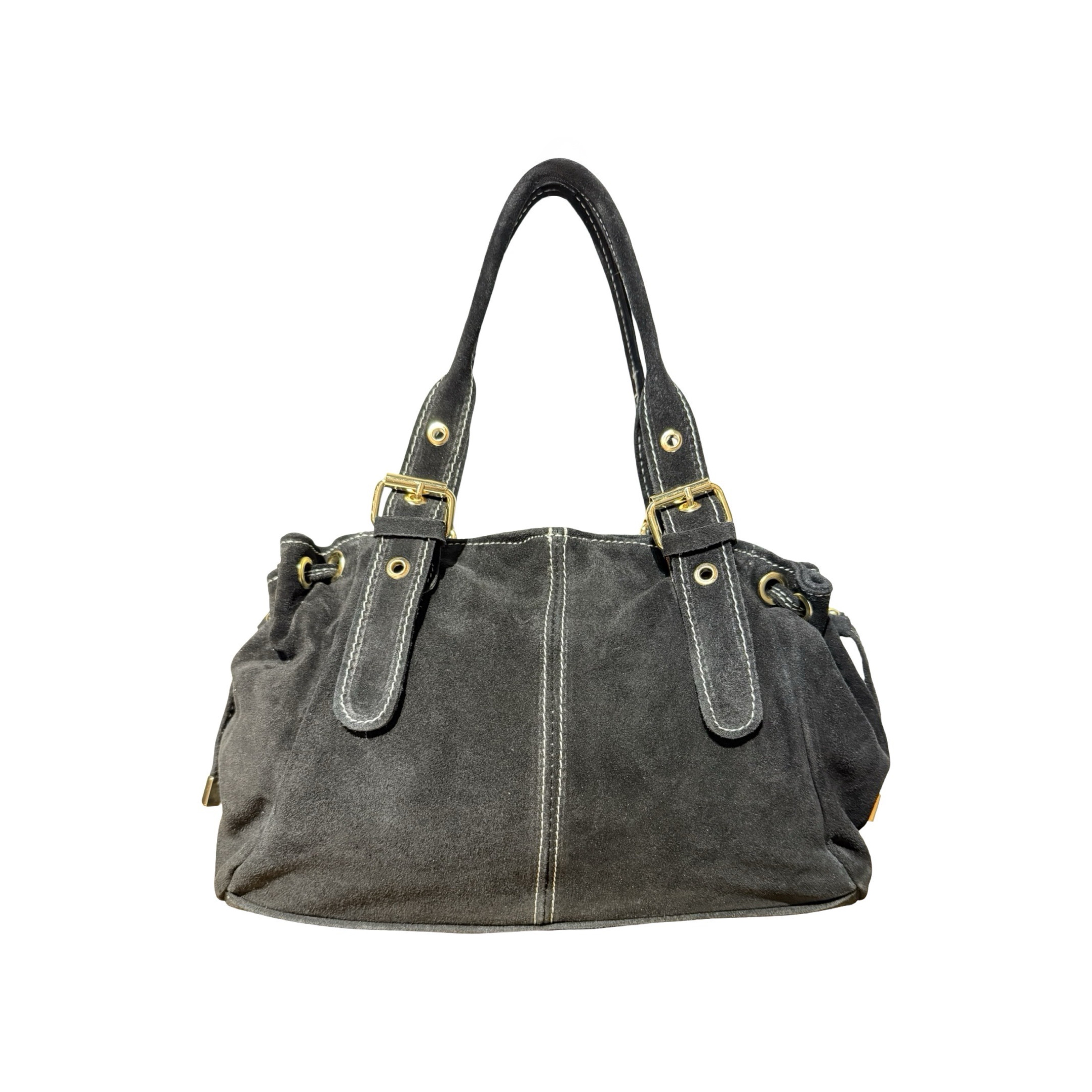 SAC CUIR SUEDE LACET S